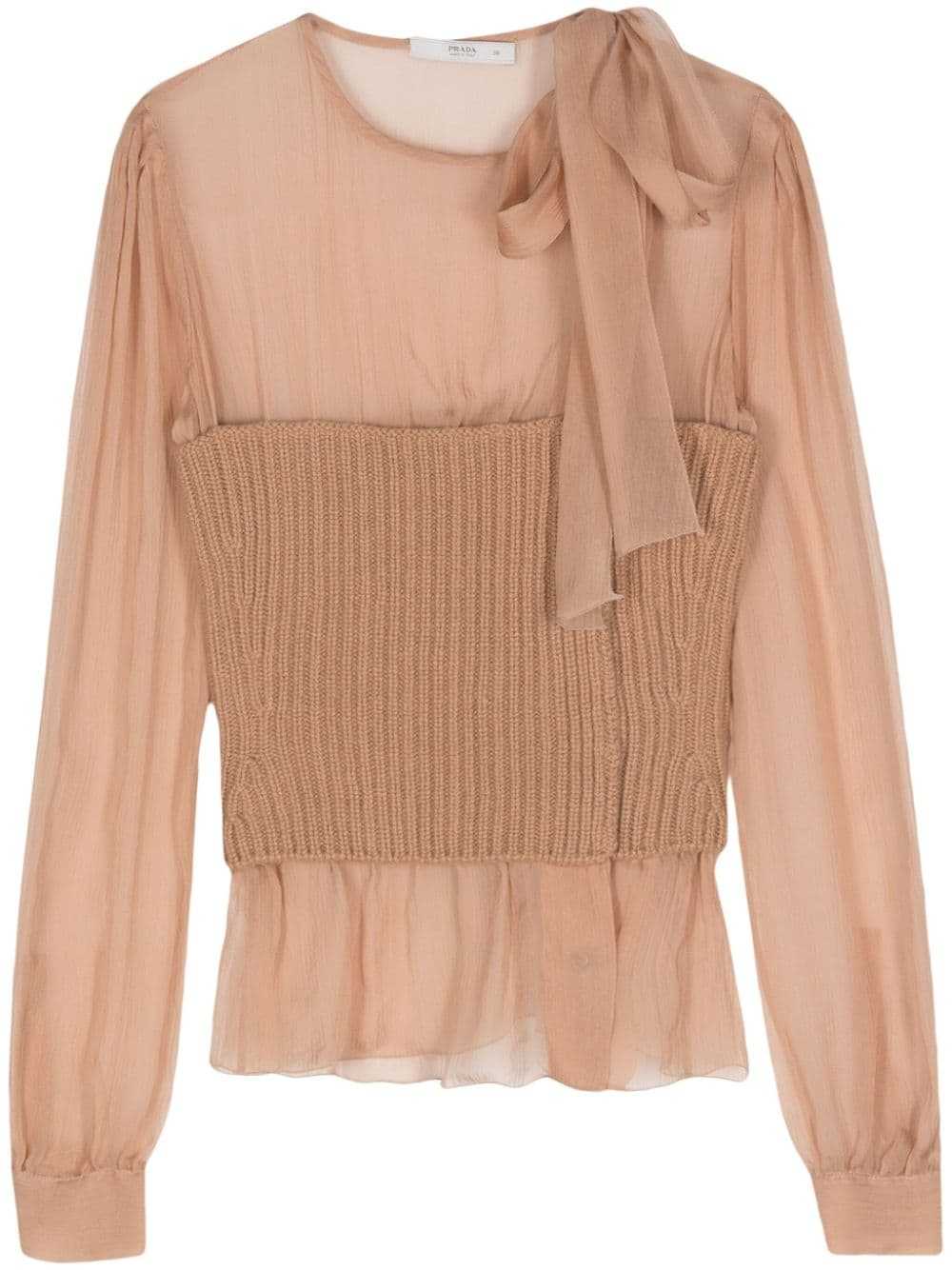 Prada Pre-Owned 2010s panelled blouse - Neutrals - image 1
