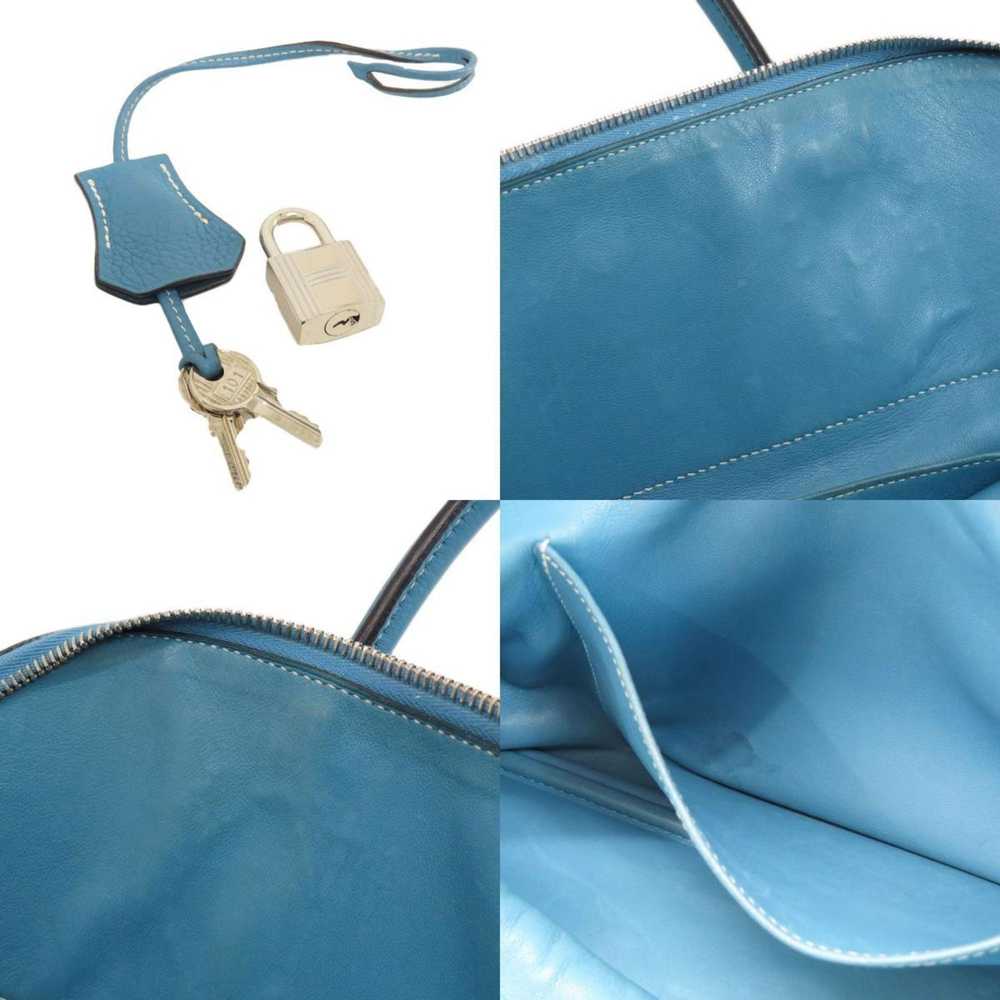 Hermes Hermes Bolide 35 Blue Jean Handbag Taurill… - image 6