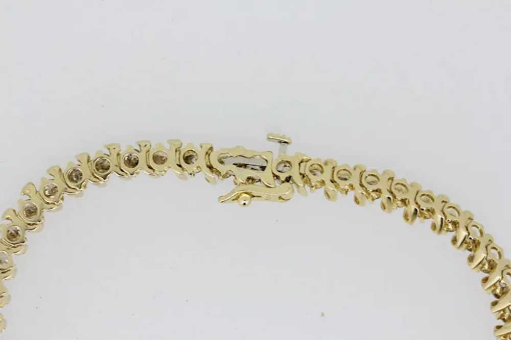 14k Yellow Gold Diamond Tennis Bracelet - 7.25" - image 4