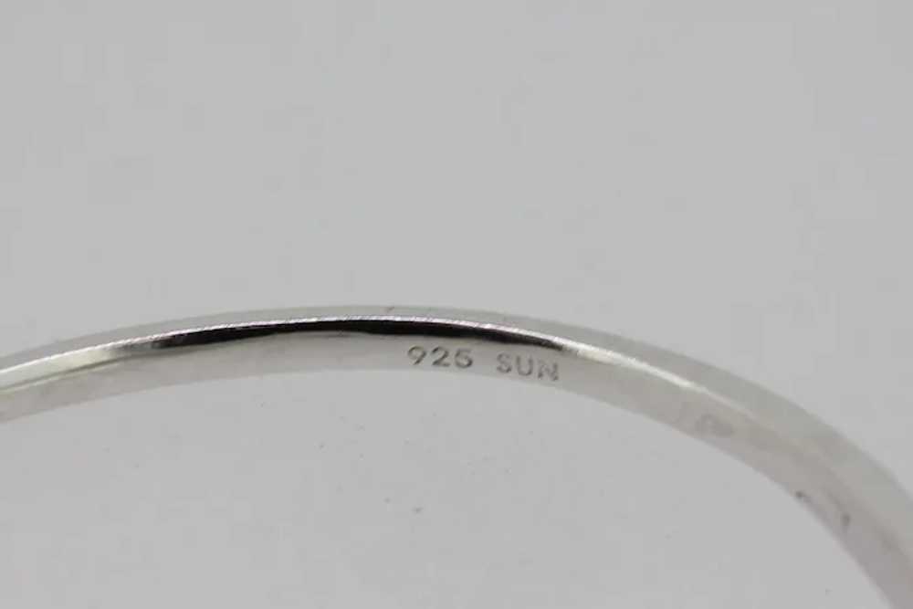 Sterling Silver CZ Bangle Bracelet - 8" - image 4
