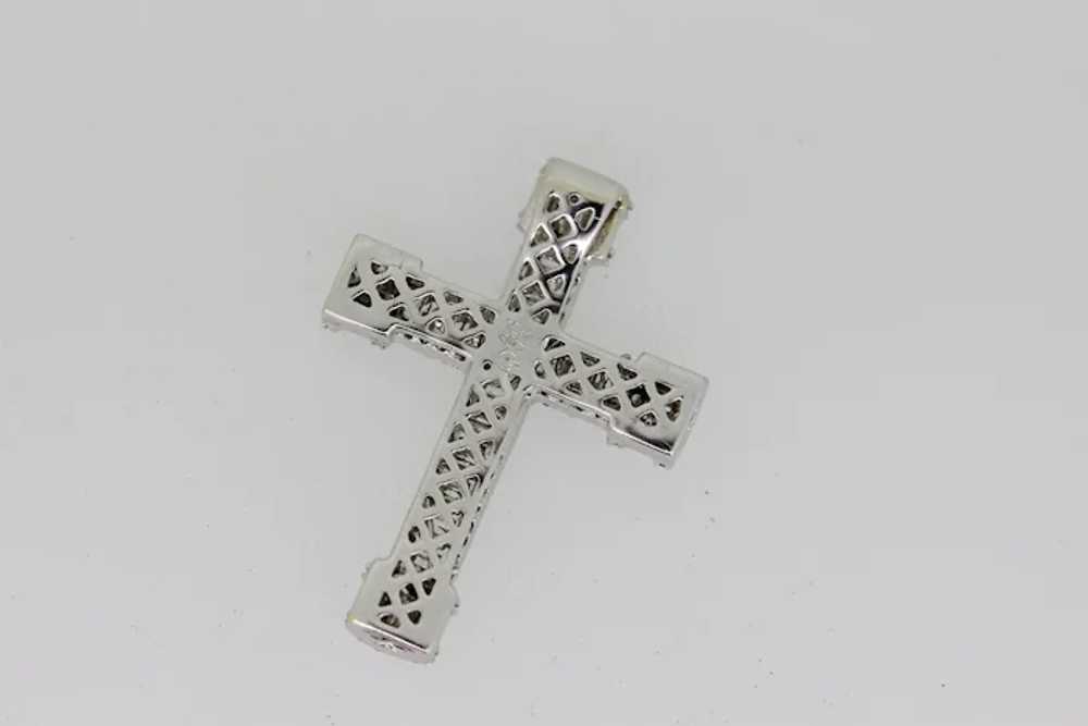 18k White Gold 1.50ctw Diamond Cross Pendant - image 2