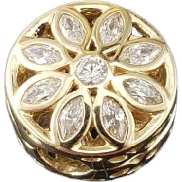 Pandora 14K Yellow Gold Opulent Flower Clip Charm… - image 1