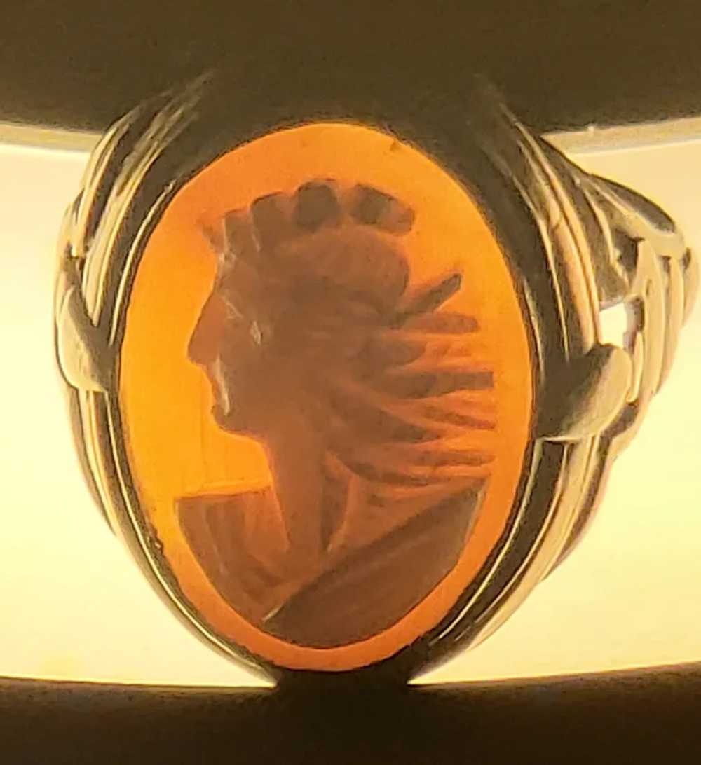 Vintage Hand Carved Cameo Ring - image 6