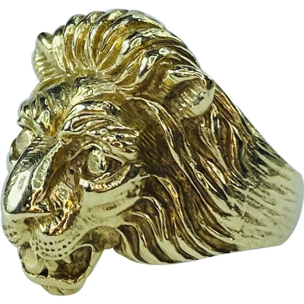 14K gold Lion head ring - image 1