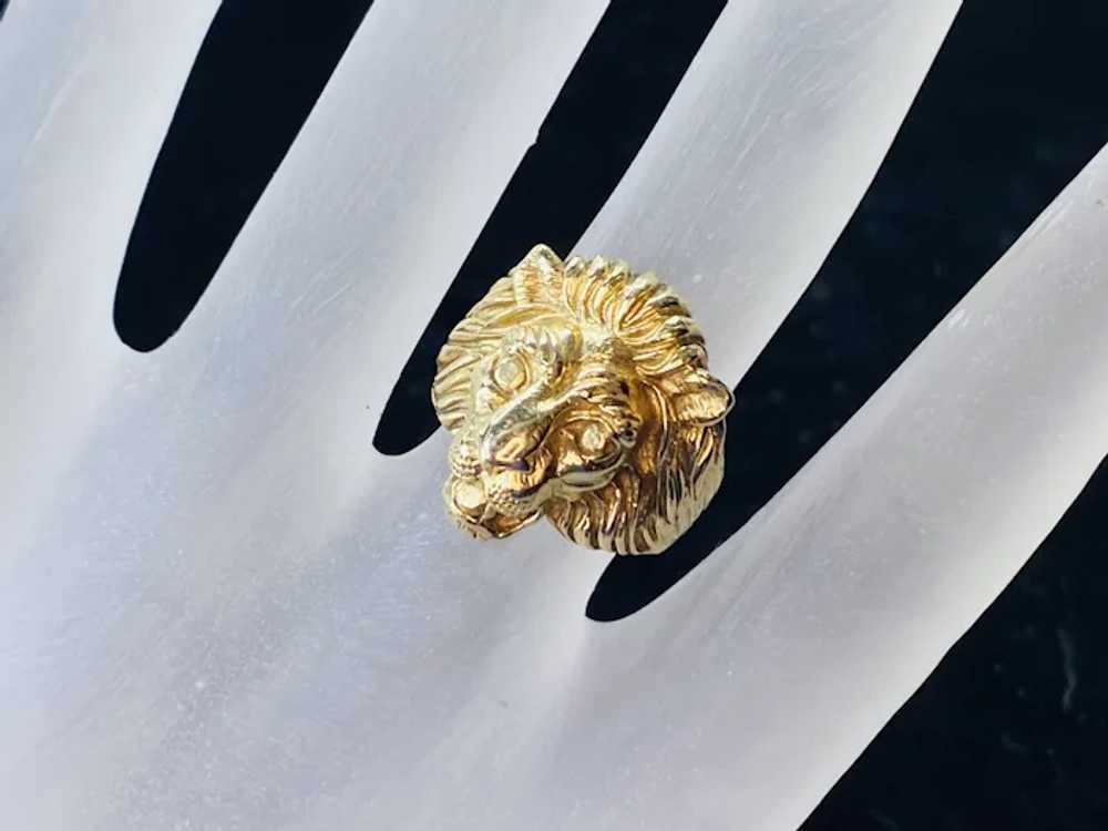 14K gold Lion head ring - image 2