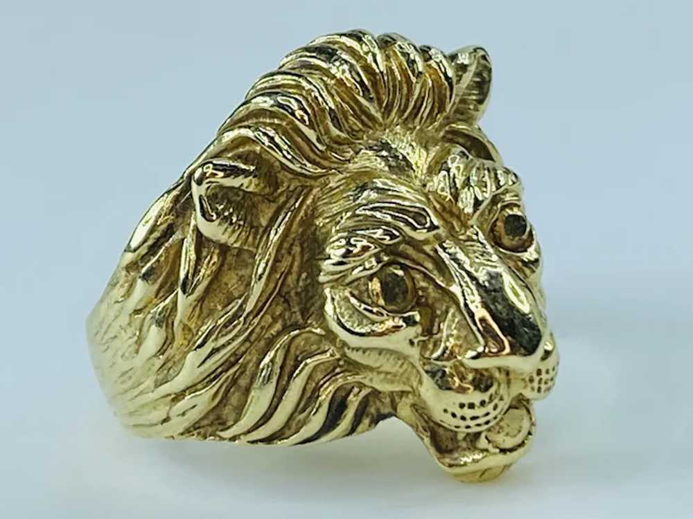 14K gold Lion head ring - image 3