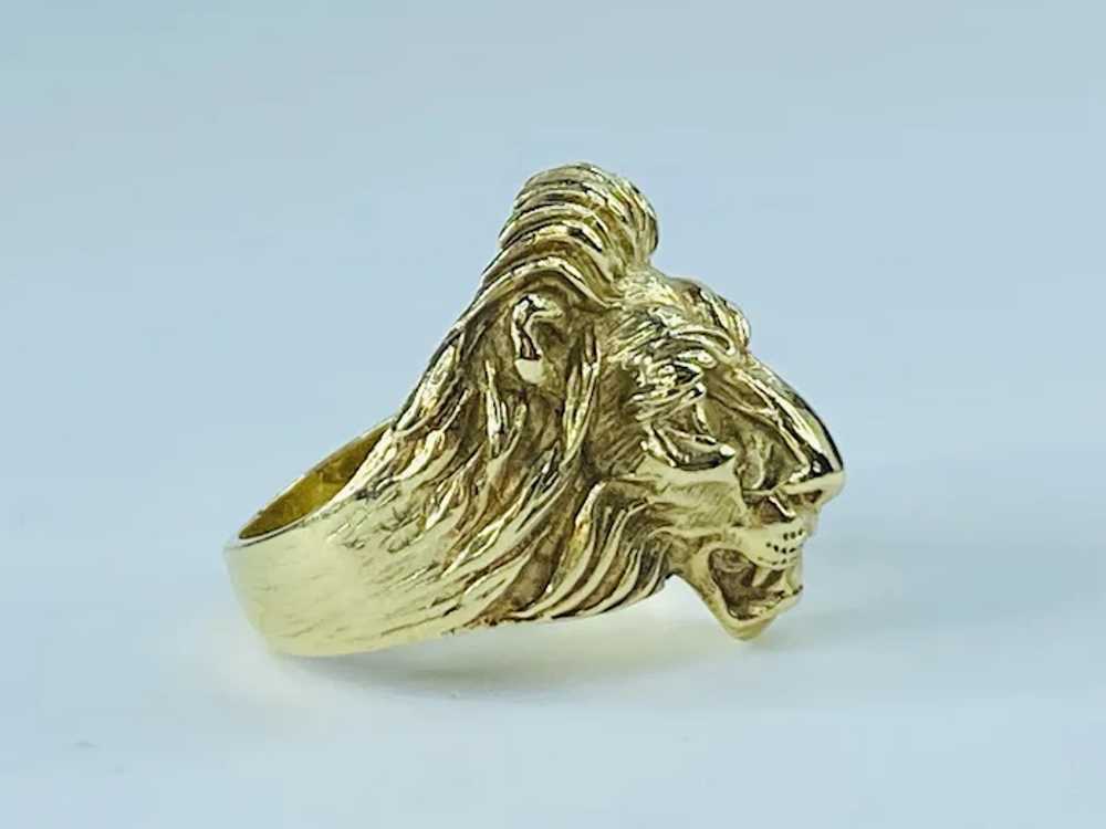 14K gold Lion head ring - image 4