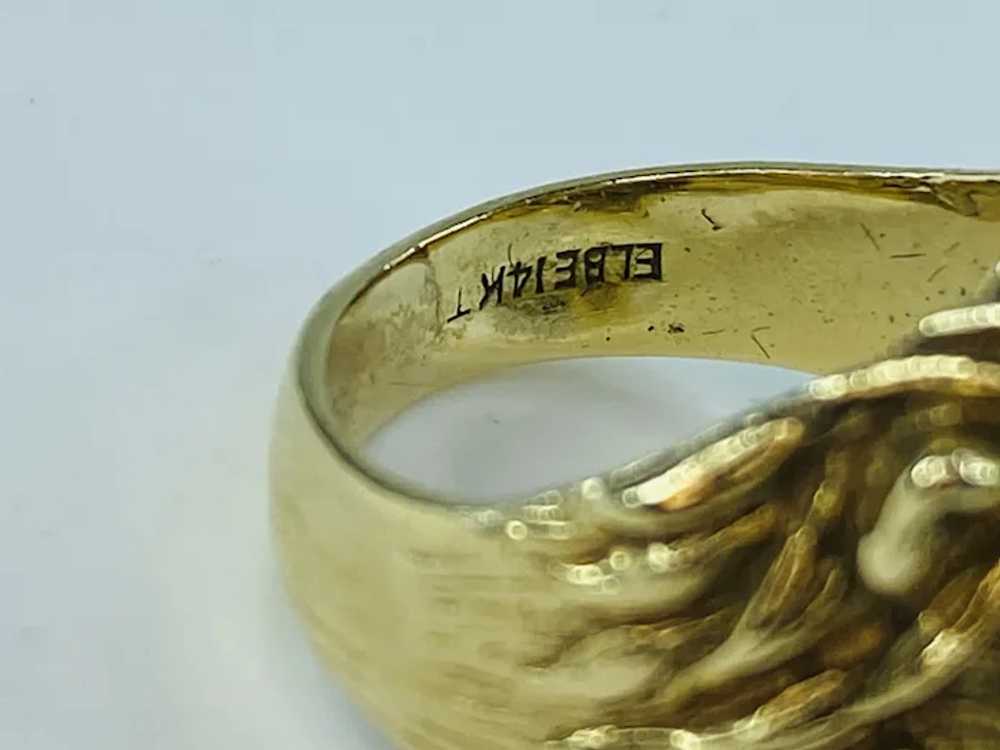 14K gold Lion head ring - image 5