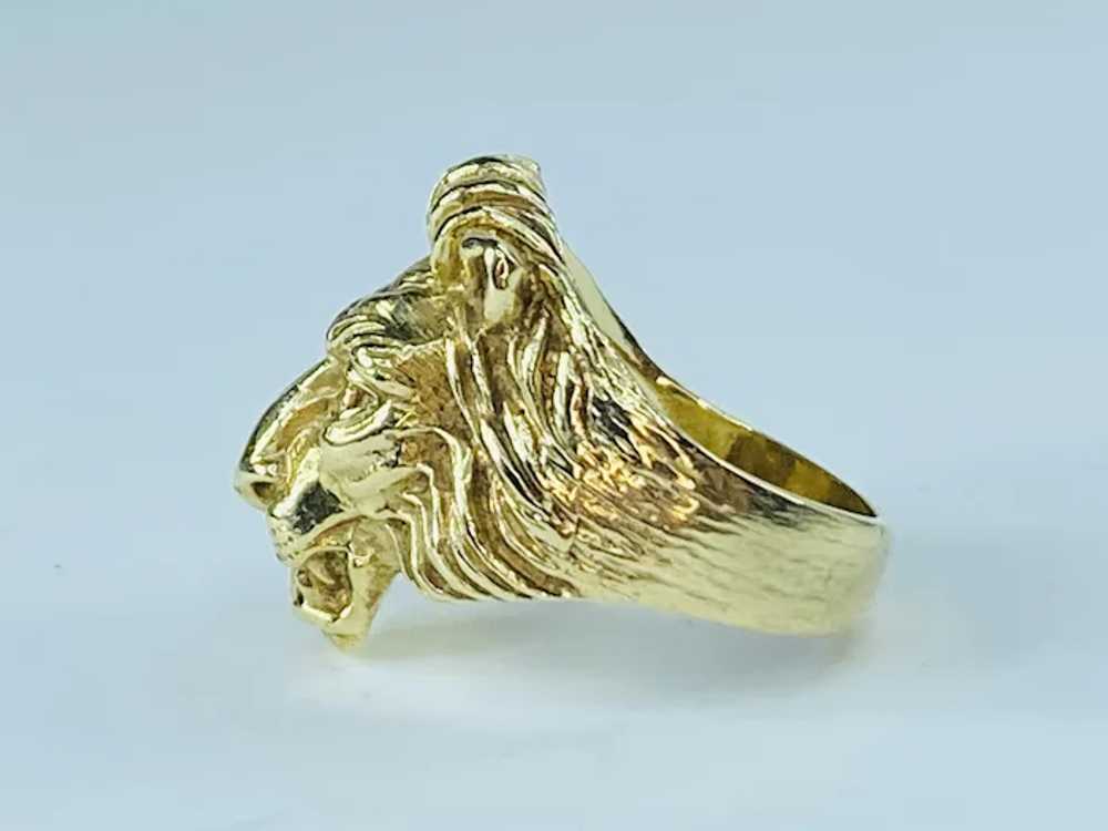 14K gold Lion head ring - image 6