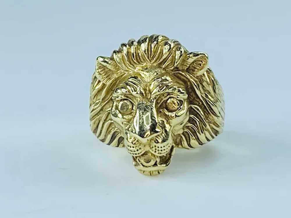14K gold Lion head ring - image 7
