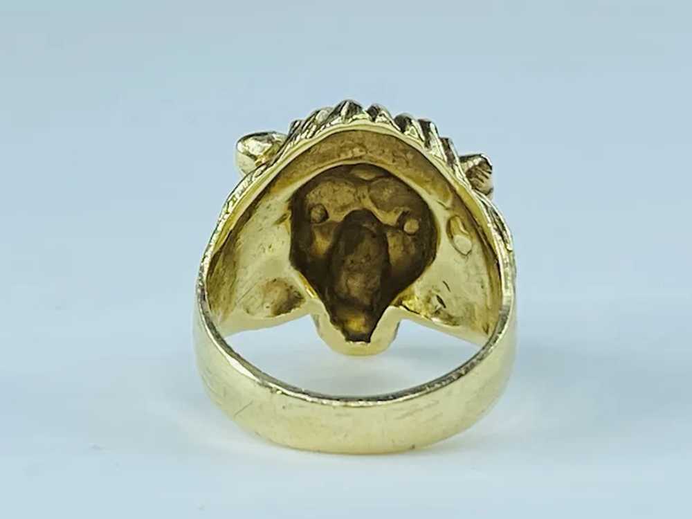 14K gold Lion head ring - image 8