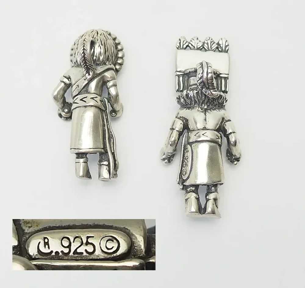 Kachina figures sterling silver inlaid gemstones … - image 3