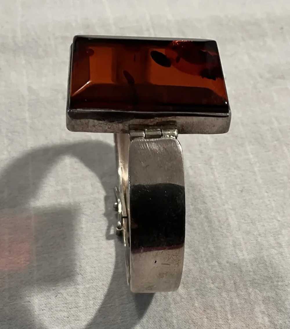 Sterling Silver Vintage Amber Bracelet - image 2