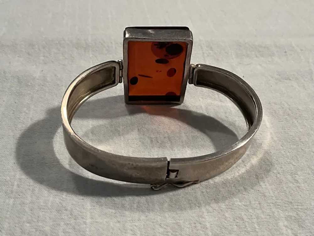 Sterling Silver Vintage Amber Bracelet - image 5