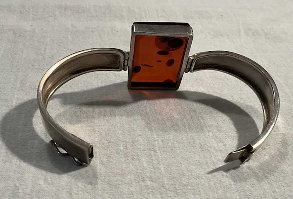 Sterling Silver Vintage Amber Bracelet - image 6