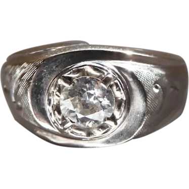 Retro Era 14K White Gold .50 Carat Old European Cu