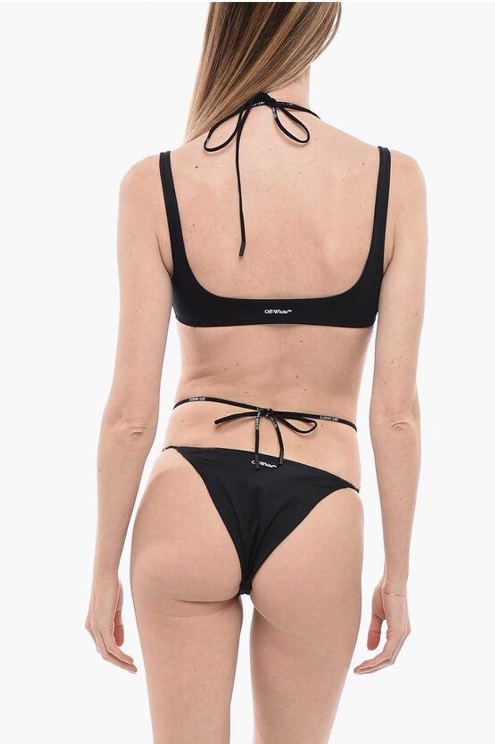 Off-White Solid Color Bikini with Strings to Lace… - image 2