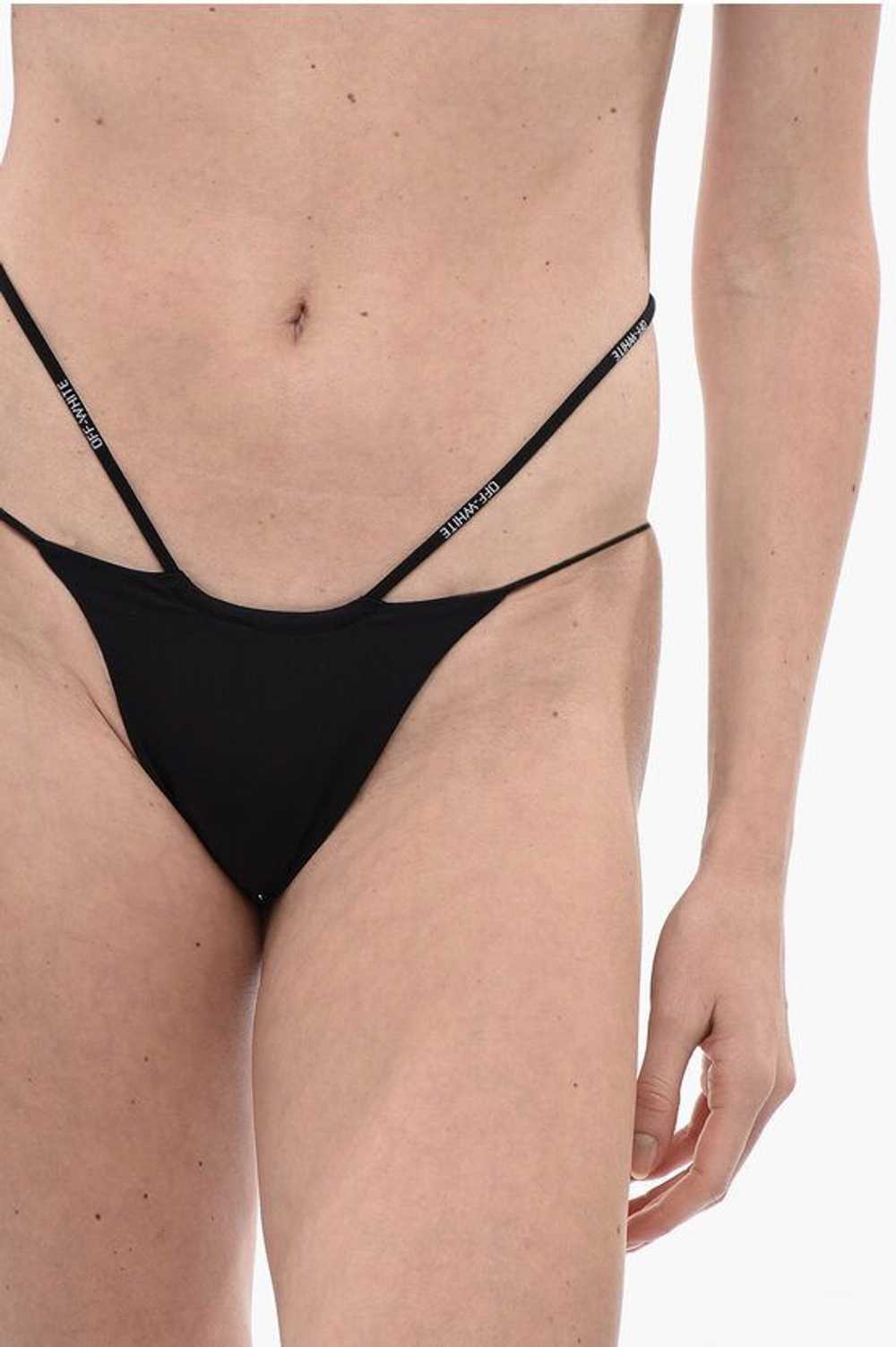 Off-White Solid Color Bikini with Strings to Lace… - image 4