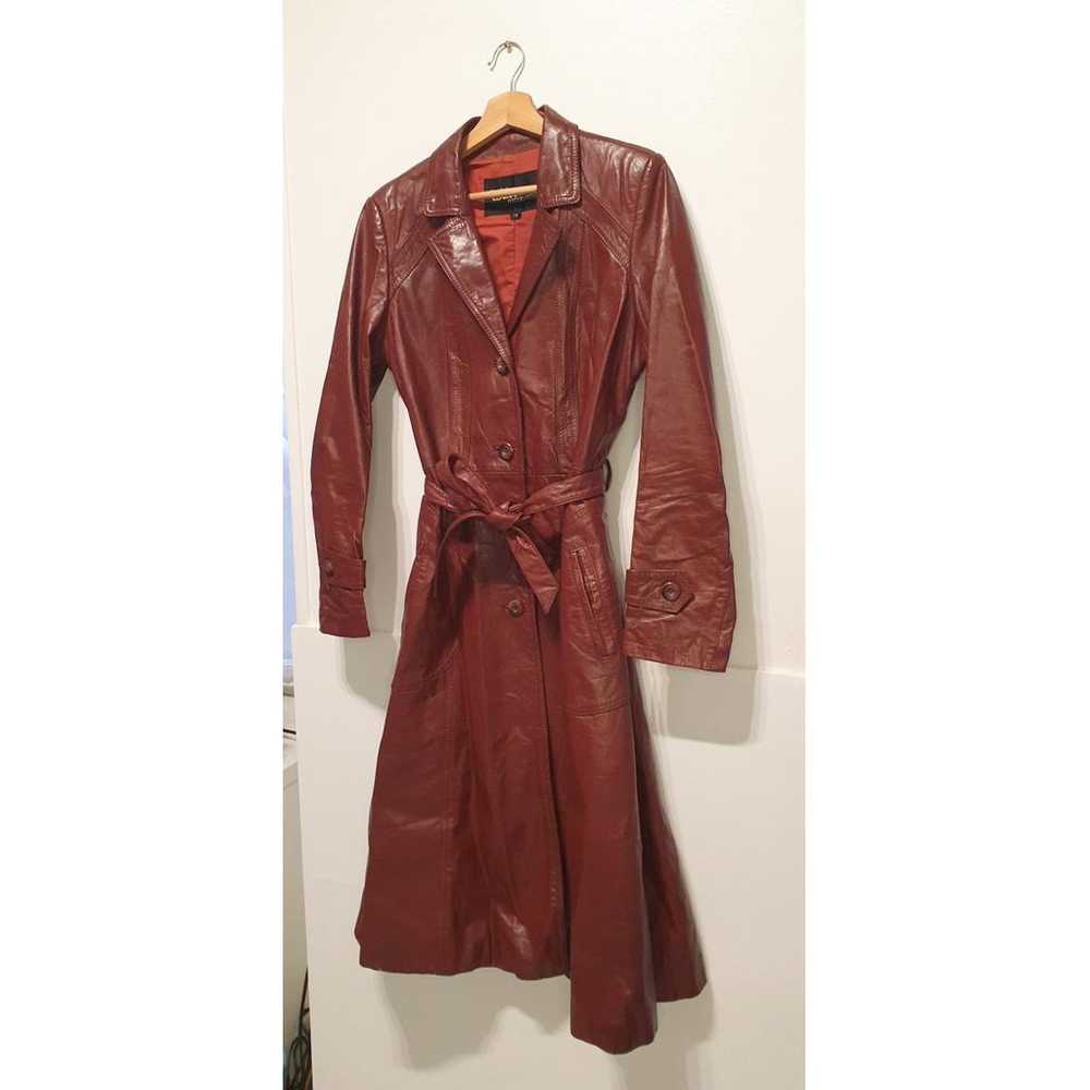 Non Signé / Unsigned Leather trench coat - image 2