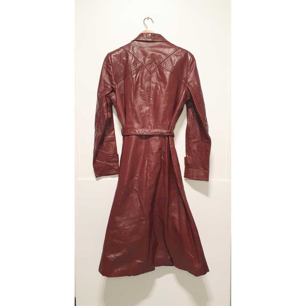 Non Signé / Unsigned Leather trench coat - image 4