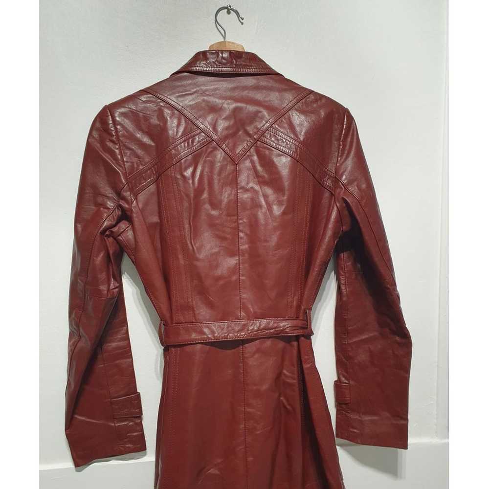 Non Signé / Unsigned Leather trench coat - image 5