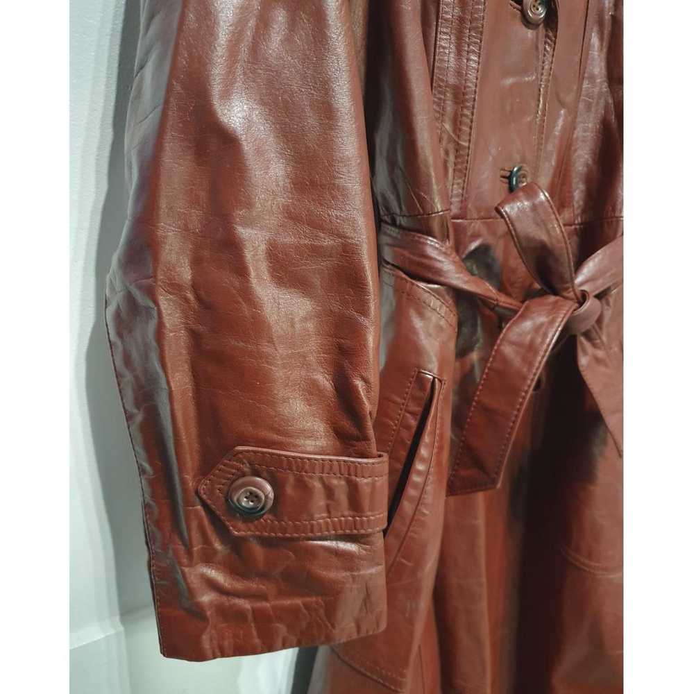 Non Signé / Unsigned Leather trench coat - image 7