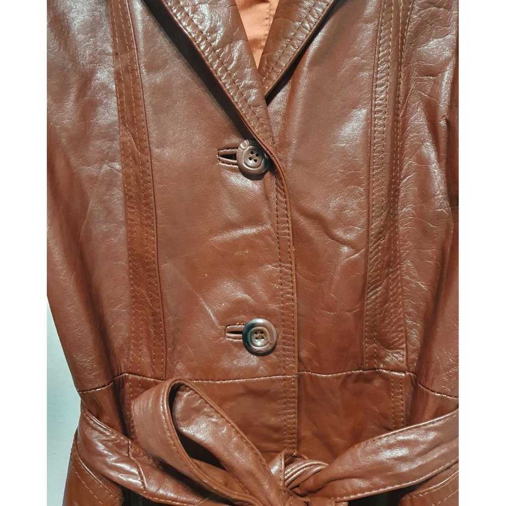 Non Signé / Unsigned Leather trench coat - image 8