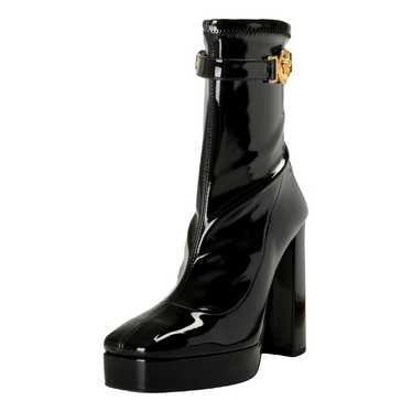 Versace Leather buckled boots