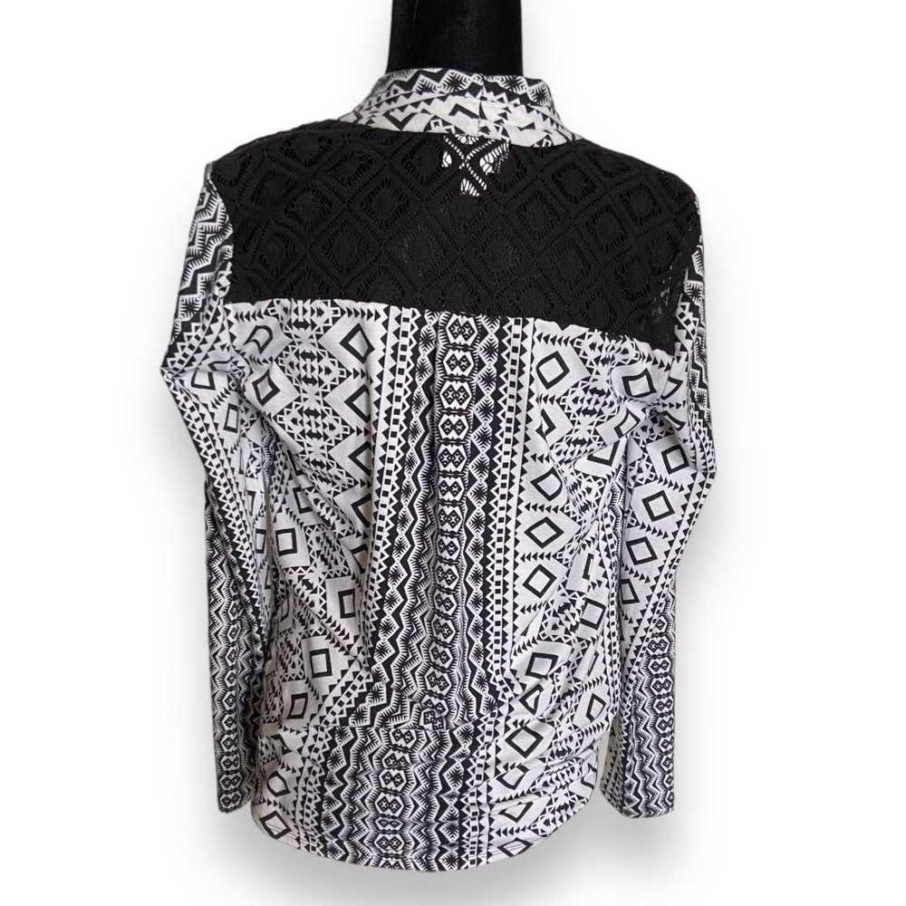 Other Bisou Bisou Womens Top Small Black White Cr… - image 3