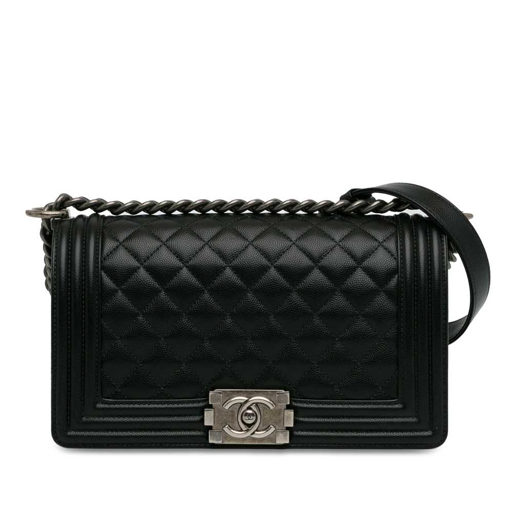 Black Chanel Medium Caviar Boy Flap Crossbody Bag - image 1