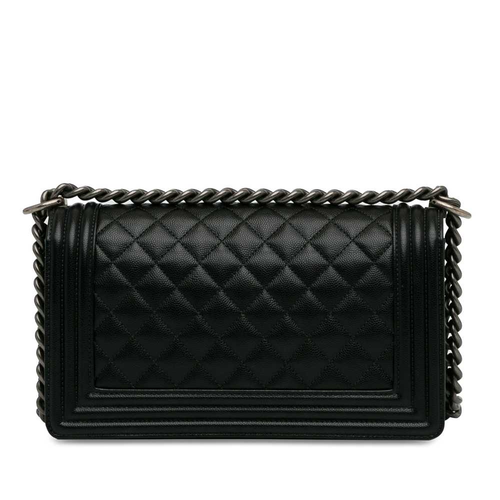 Black Chanel Medium Caviar Boy Flap Crossbody Bag - image 3