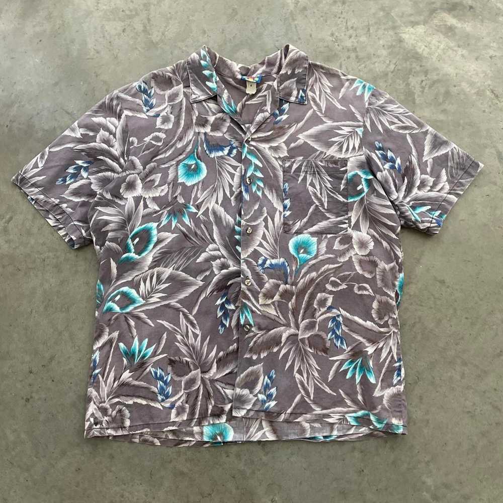 Vintage Vintage Hawaii Blues Grey Hawaiian Shirt - image 1