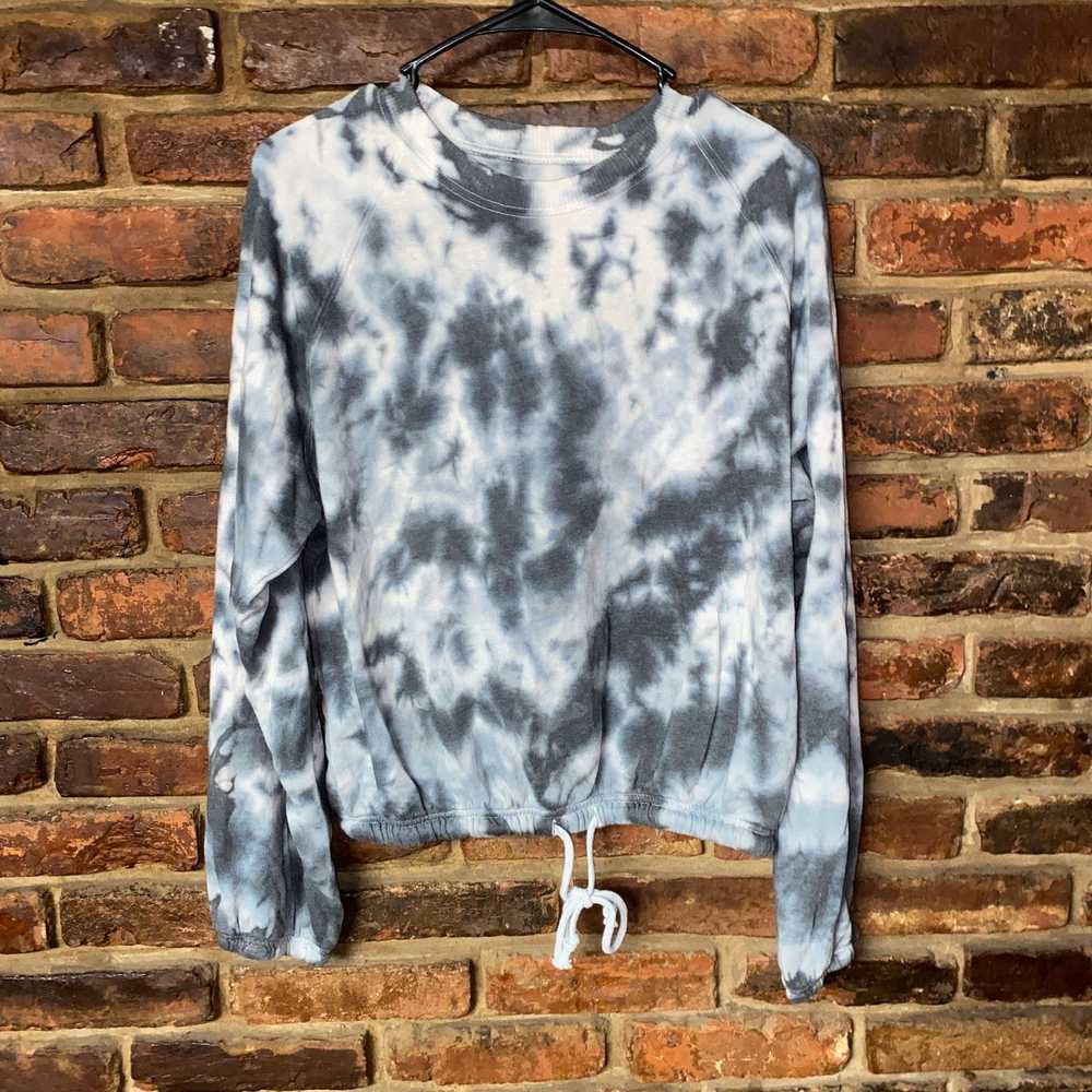 Other SO Lounge Gray White Tie Dye Pullover Sweat… - image 1