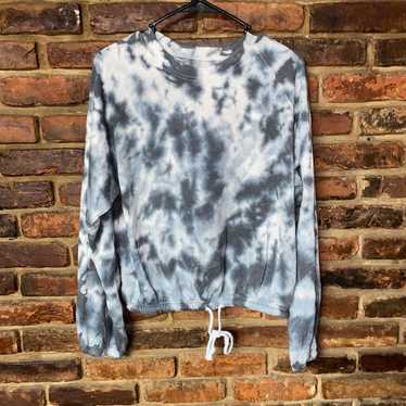 Other SO Lounge Gray White Tie Dye Pullover Sweat… - image 1