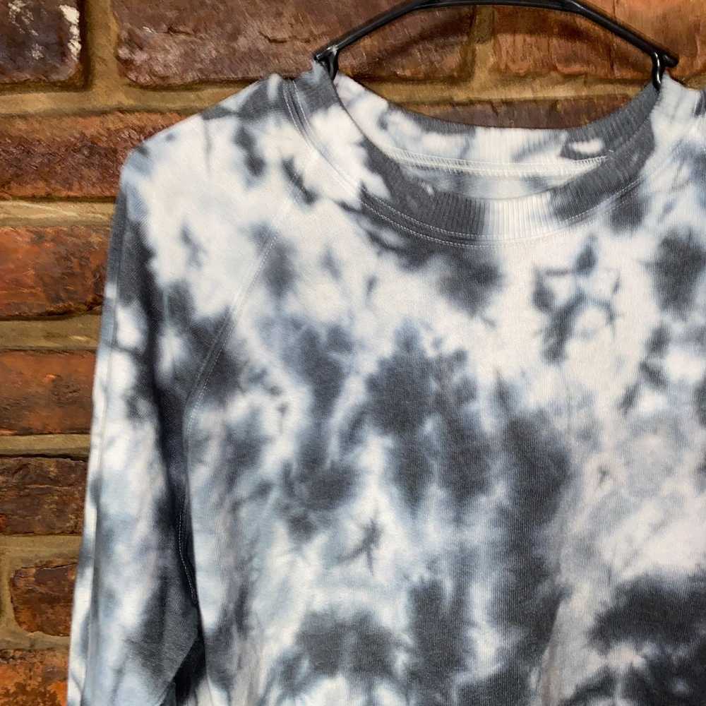 Other SO Lounge Gray White Tie Dye Pullover Sweat… - image 2