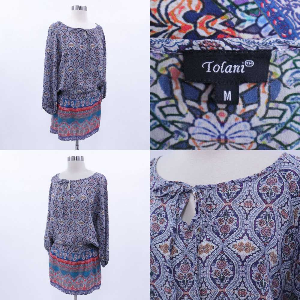 Iolani Tolani Blouson Dress Silk Womens M Medium … - image 4