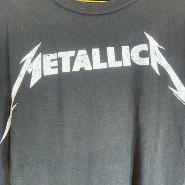 Designer Metallica medium black graphic preowned … - image 1