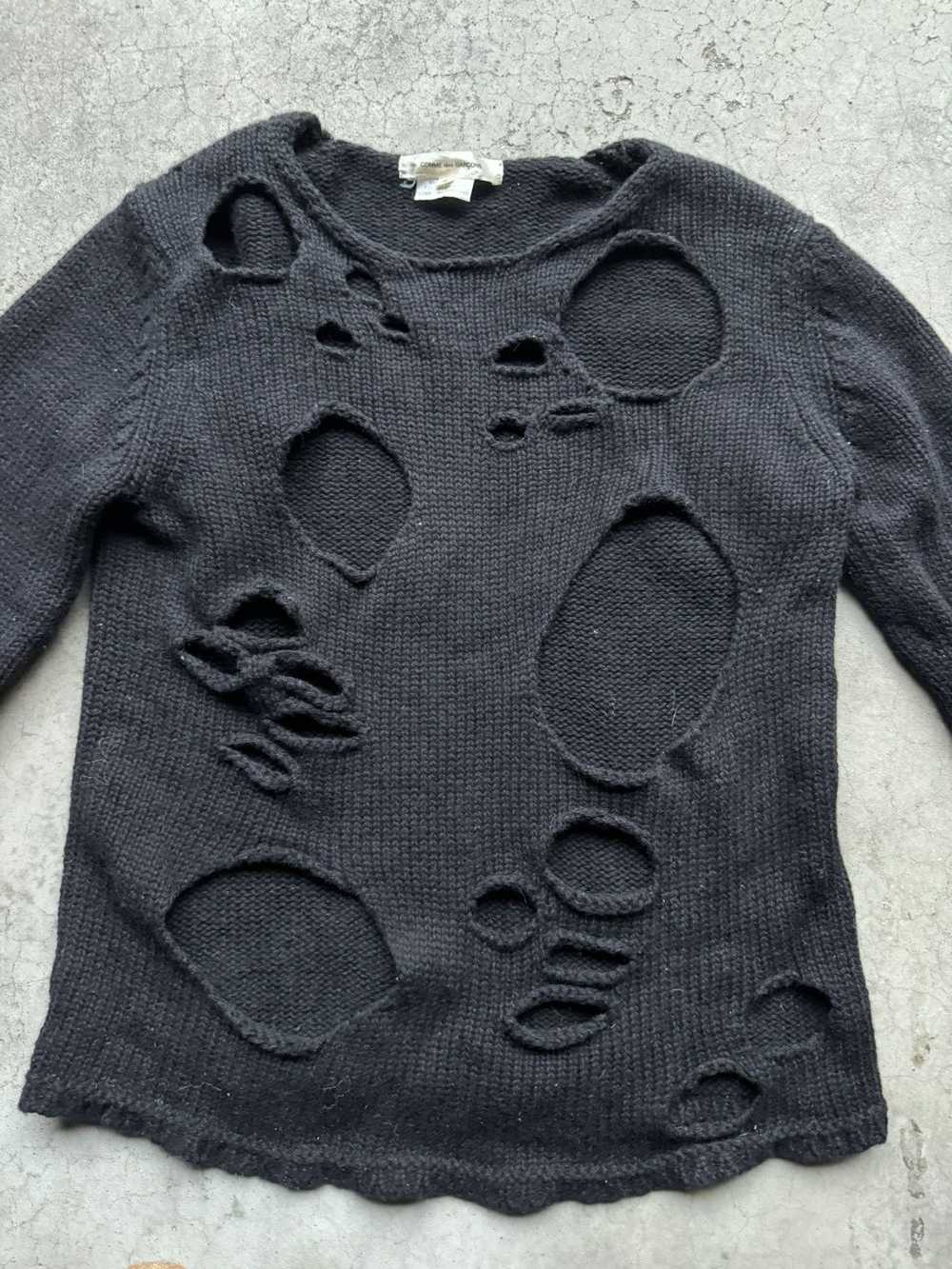 Comme des Garcons AW17 CDG Wool knit Hole cut out… - image 1