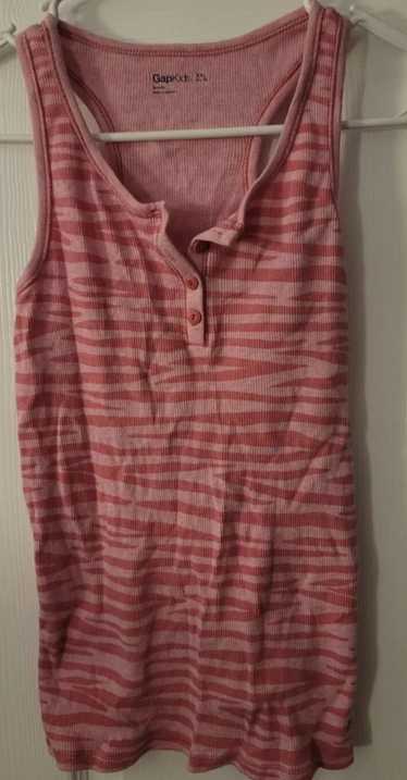 Gap GAP Girl's Heather Pink Zebra Print Tank Top X