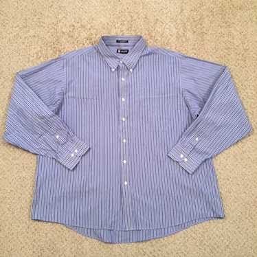 Chaps Chaps Button Up Shirt Mens XXL Blue Striped… - image 1
