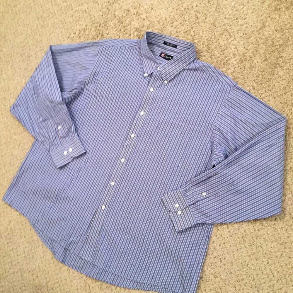 Chaps Chaps Button Up Shirt Mens XXL Blue Striped… - image 2