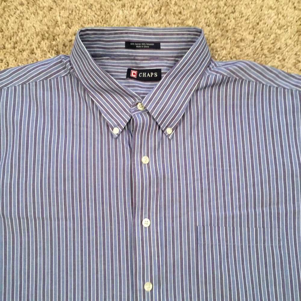 Chaps Chaps Button Up Shirt Mens XXL Blue Striped… - image 3