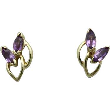 14K Amethyst Stud Earrings