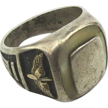 WWII Sterling Silver Army Air Force Ring w/ Wings