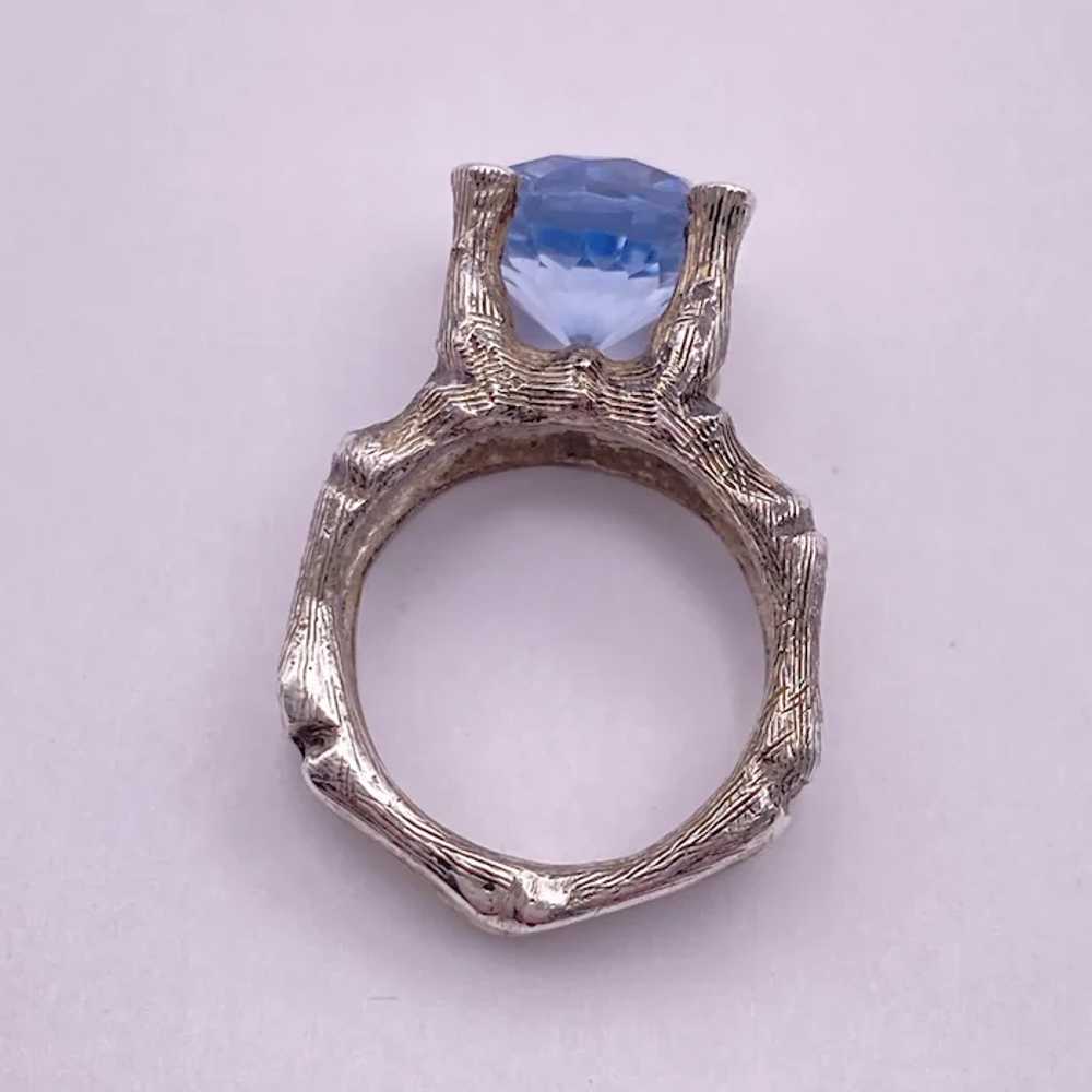 Blue Topaz Solitaire Ring Aesthetic Bamboo Settin… - image 6