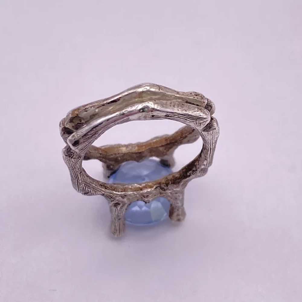 Blue Topaz Solitaire Ring Aesthetic Bamboo Settin… - image 7