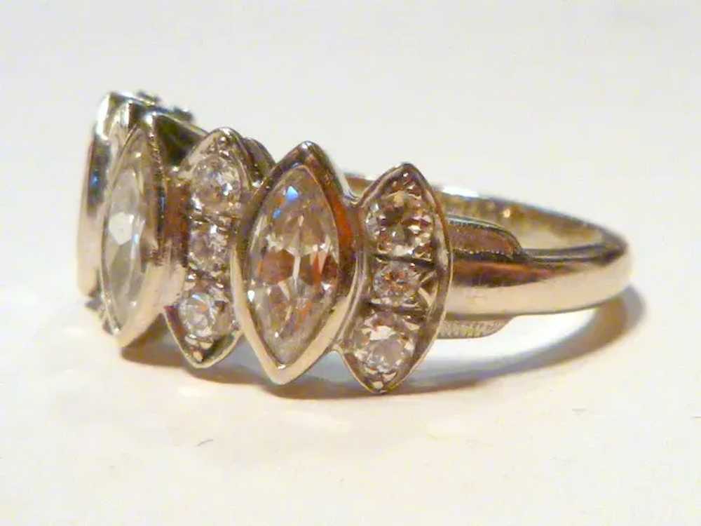 Estate 2.75 ct. Marquise and Diamond 14K Ring - image 10