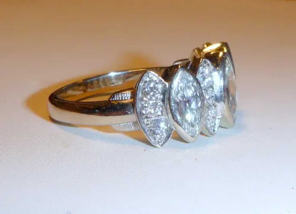 Estate 2.75 ct. Marquise and Diamond 14K Ring - image 2