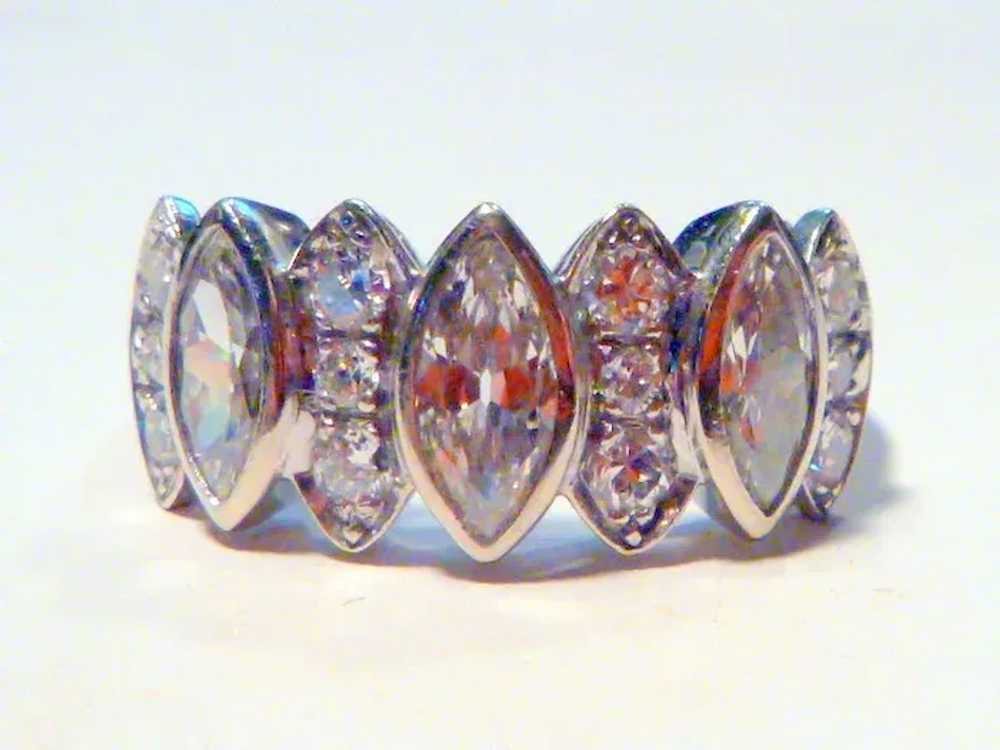 Estate 2.75 ct. Marquise and Diamond 14K Ring - image 7