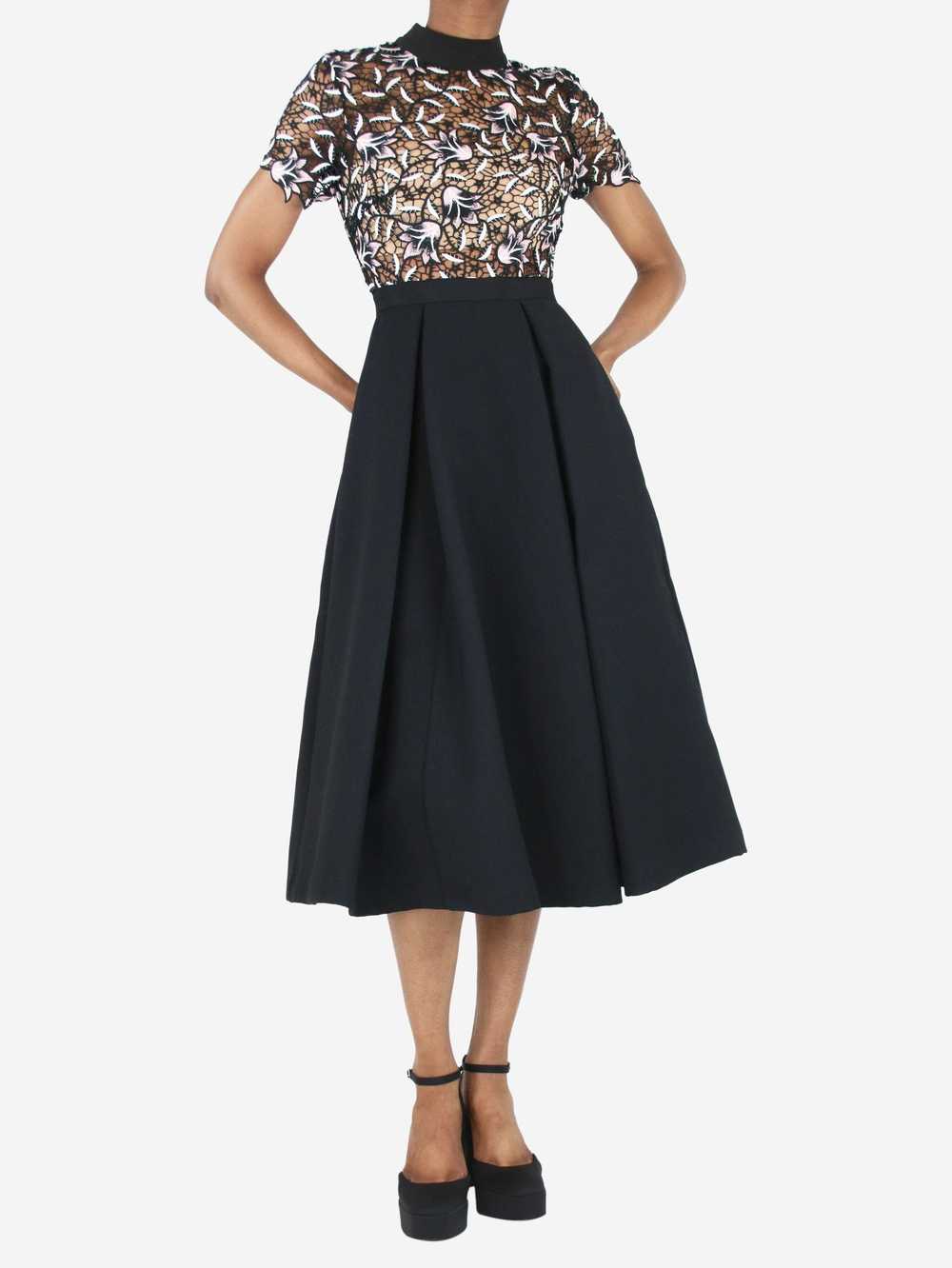 Self-Portrait Black broderie anglaise midi dress … - image 3